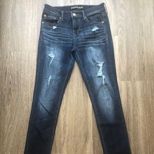 Express Mid Rise Distressed Legging Jeans